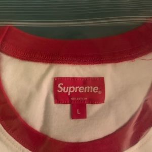 supreme bevel text ringer tee